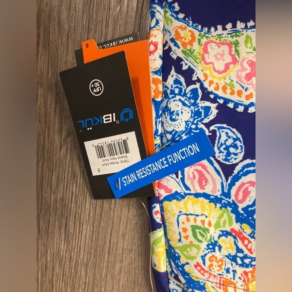 IBKUL Sharon Shorts 8 Paisley Navy Multi Pull On Golf NWT - Picture 3 of 12